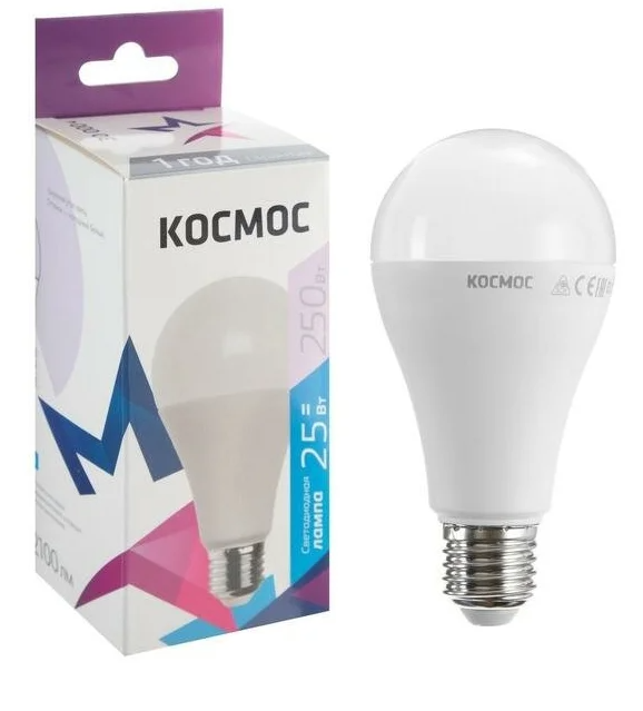КОСМОС - Лампа LED А65 25w e27 6500k /10 /80